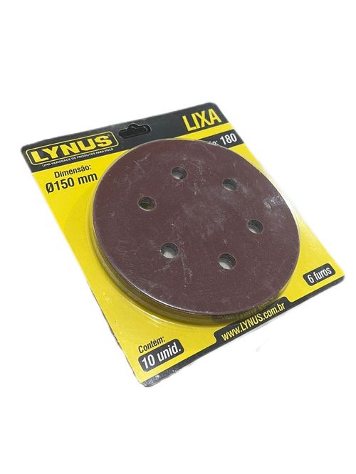 DISCO LIXA (CARTELA 10 UND) 6F G180 150MM LYNUS
