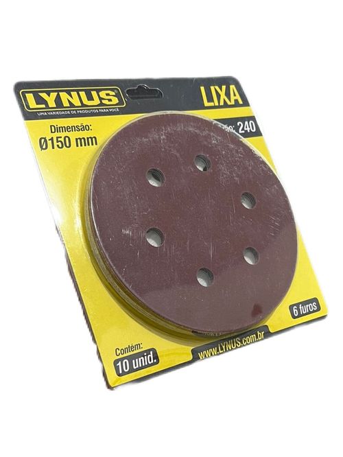DISCO LIXA  (CARTELA 10 UND) 6F G240 150MM LYNUS