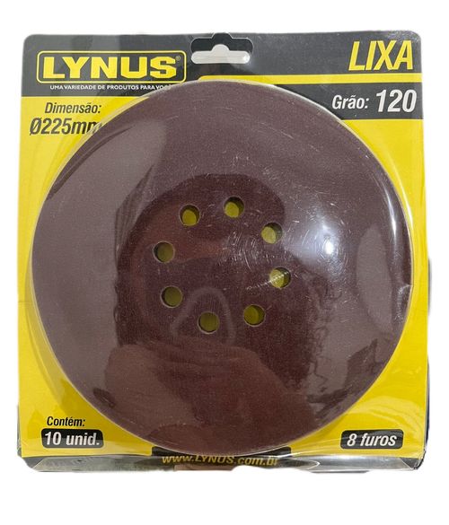DISCO LIXA (CARTELA 10 UND) 8F G120 225MM LYNUS