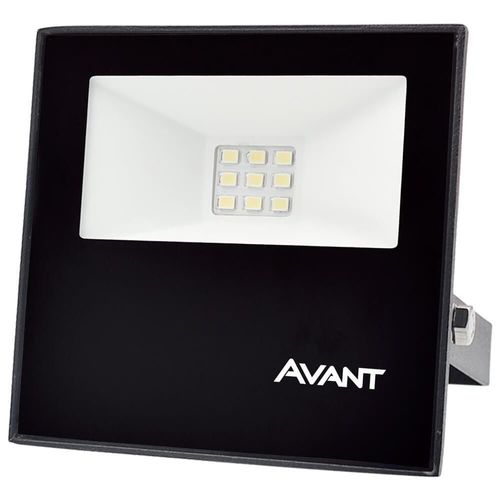 Refletor Led Slim 10W 6500K Bivolt Preto Avant