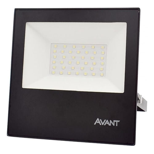 Refletor Led Slim 50W 6500K Bivolt Preto Avant