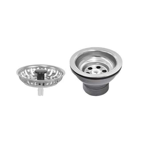 Válvula Tramontina Econômica 3 1/2" sem Escape em Aço Inox Polidos e Polipropileno para Pias Cubas e Tanques