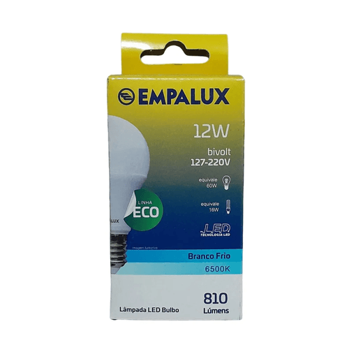 Lâmpada Bulbo Led 12w 6500k E27 Bivolt Empalux Branca