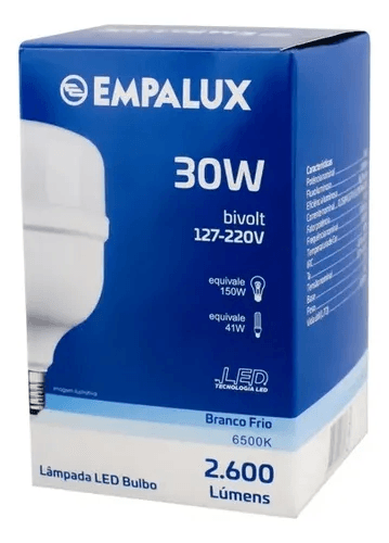 Lampada Led Bulbo 30w 6500k Branco Frio