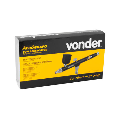 AEROGRAFO C/ACESSORIOS PRETO 7PCS VONDER